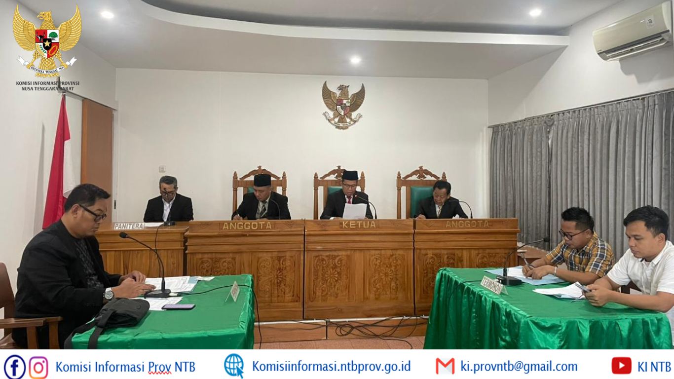 Majelis Ajudikasi KI NTB Dalami Pembuktian Sengketa Informasi FP4-NTB vs Desa Bunut Baok