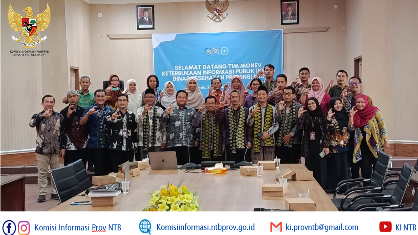 Penilaian Monev KIP 2025: KI NTB Apresiasi Peningkatan Keterbukaan Informasi Dinkes NTB