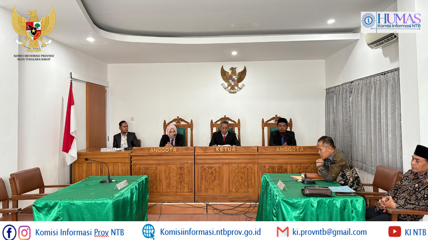 Sidang Sengketa Informasi Nomor 005/KINTB/PSI-REG/II/2026 Resmi Ditutup, KI NTB Bacakan Putusan Mediasi