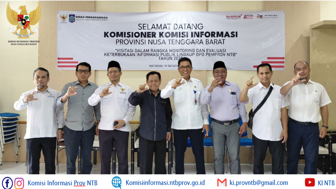 Evaluasi Keterbukaan Informasi, KI NTB Soroti Layanan Publik dan Promosi Produk Daerah Disdag NTB