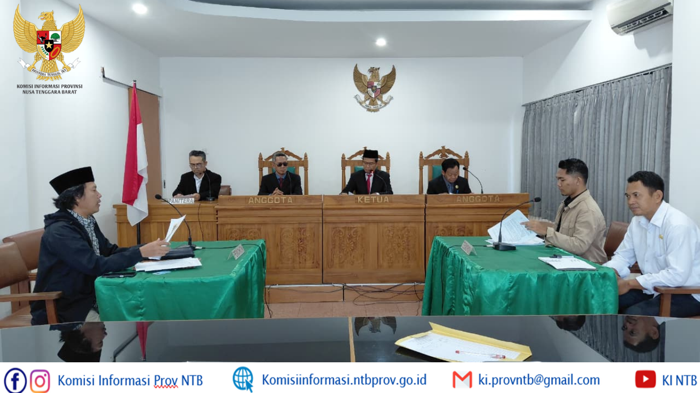 Pemohon LAUK Tarik Diri dari Mediasi: KI NTB Gelar Sidang Sengketa Informasi dengan Dinas Perindustrian NTB